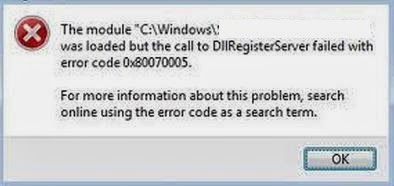 windows update error code 0x80070005 DllRegisterServer